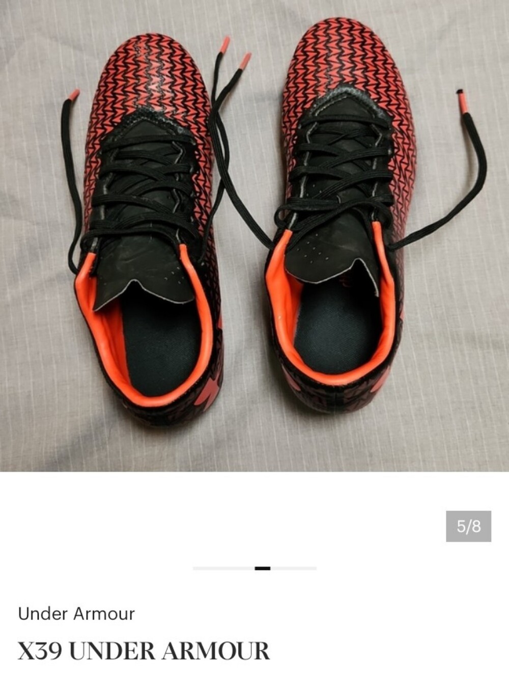Under Armour Kids Soccer Cleats in Black and Bright Orange - Picture 5 of 8